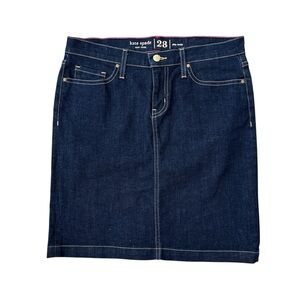 Kate Spade Navy Denim Mini Skirt Size 28